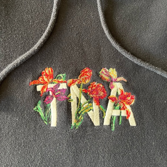 Rare TNA Floral Embroidered Black Hoodie S/M - Picture 4 of 11